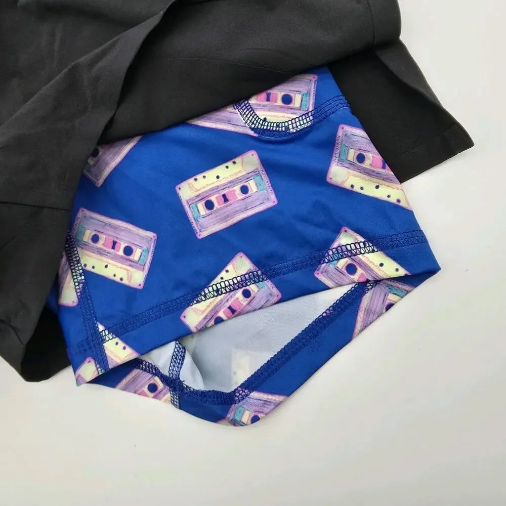 Chubbies Shorts Mens Blue Boxer Lined Ultimate Training Casette Tape Tracks
